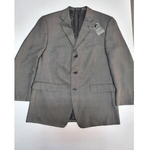 Van Heusen Blazer Suit Jacket Gray Patterned Business Career Size 42R